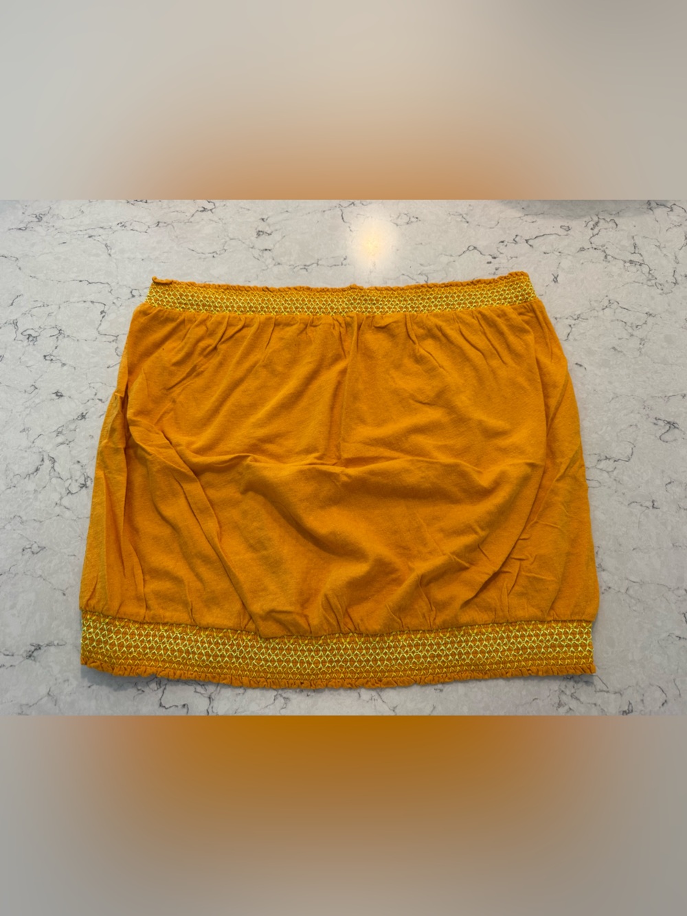 Anthropologie Bright Orange Smocked-Hem Tube Top, Never Worn, Size XL
